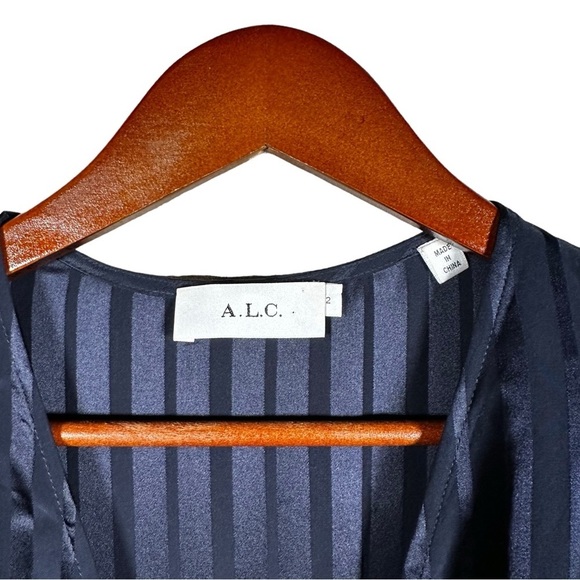 A.L.C. Avi Silk Tonal Stripe Maxi Dress - Picture 12 of 13